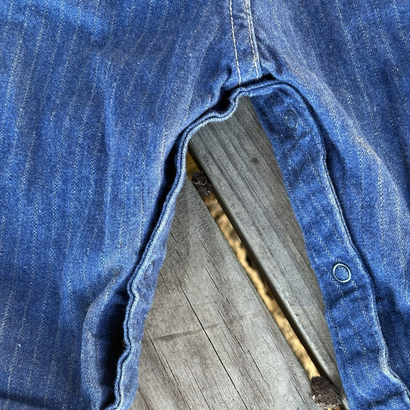 Vintage OshKosh B’gosh Baby Overalls 12 Mo Made in USA Blue Denim Pinstripe - Picture 10 of 10